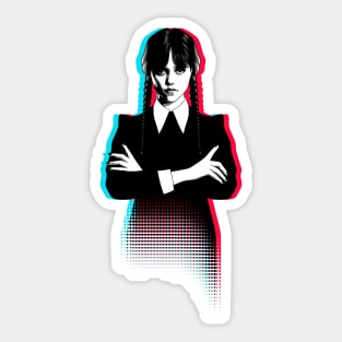 Wednesday  Addams Digital Art Sticker